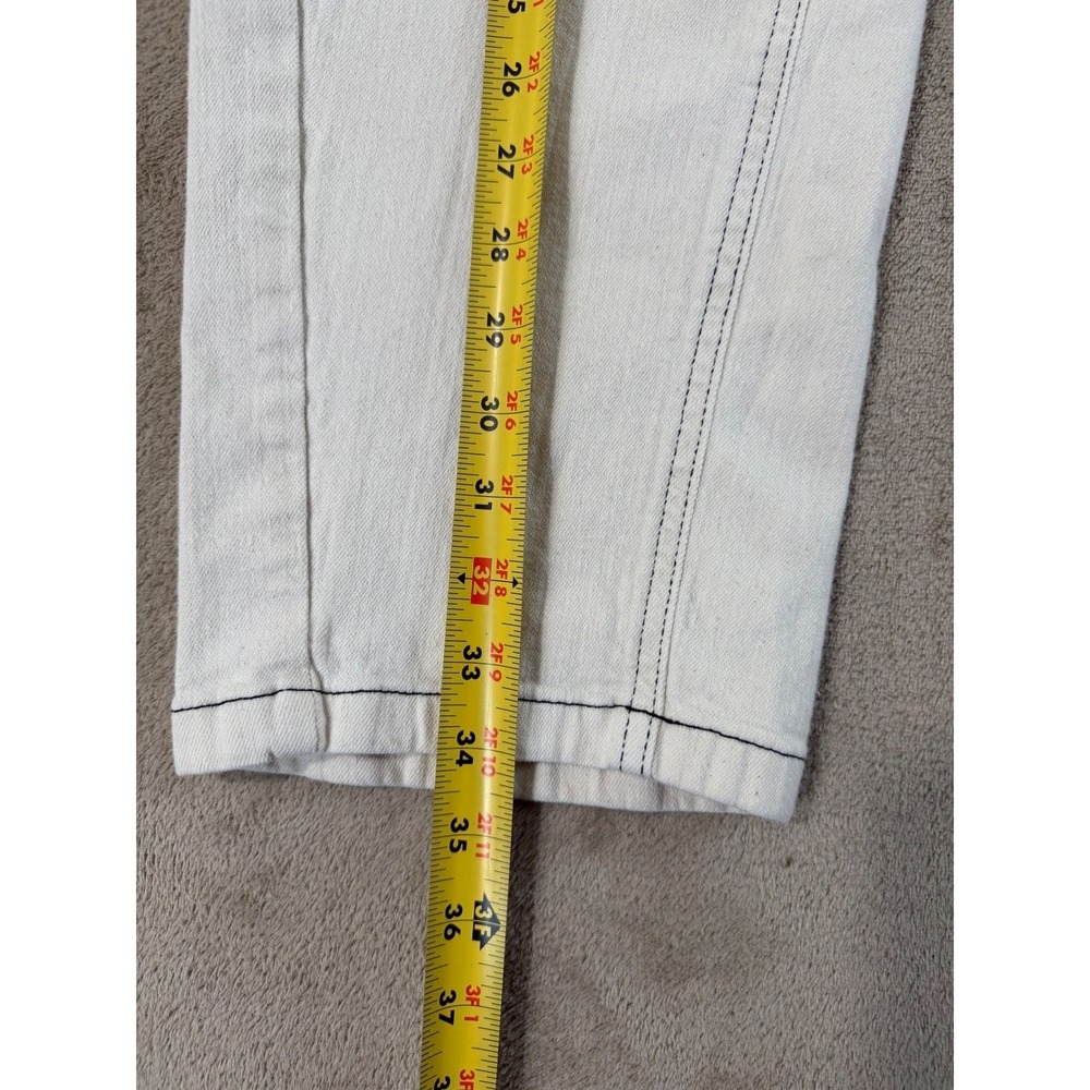 Reiss Denim Pants Maddie Women Size 27R White Colorblock Straight Leg EUC - Picture 9 of 10